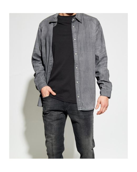 DIESEL Gray D-Simply-S11 Checked Shirt for men
