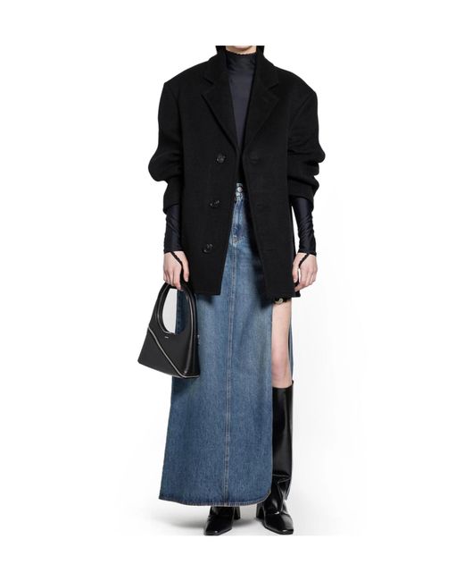 Coperni Black Collarless Long-Sleeve Coat