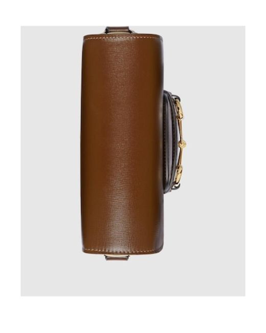 Gucci Brown 1955 Horsebit Mini Rounded Shoulder Bag