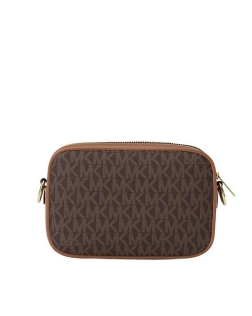 Michael Kors Brown Jet Set Small Signature Logo Camera Crossbody Bag