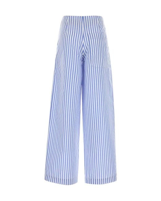Philosophy Di Lorenzo Serafini Blue Stripe-Detailed Poplin Pants