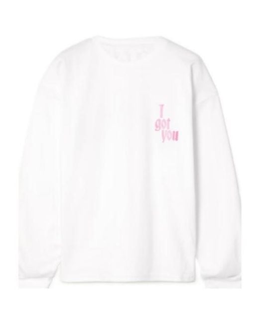 AMINA MUADDI White Printed Cotton-Jersey Top
