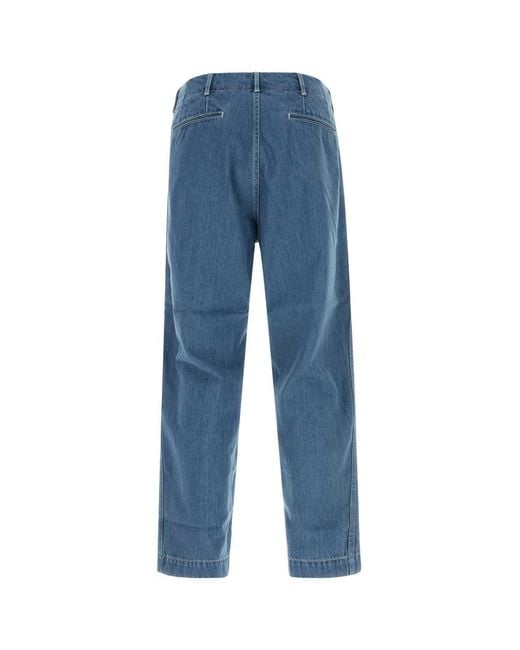 Nanamica Blue Wide-Leg Jeans for men