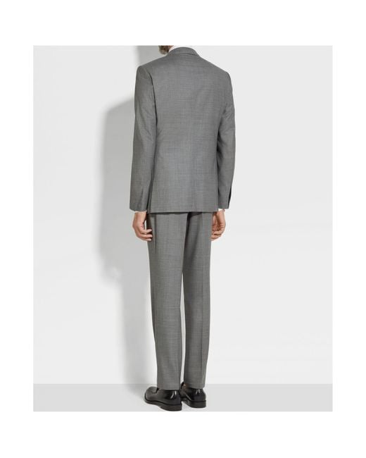 Zegna Gray Single-Breasted Centoventimila Suit for men