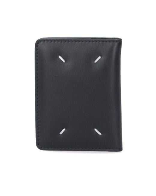 Maison Margiela Blue Four-Stitch Bi-Fold Wallet