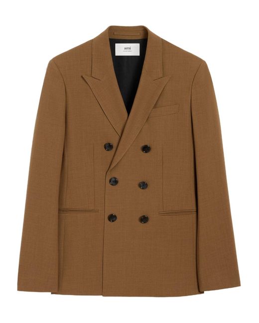 AMI Brown Double-Breasted Jacket