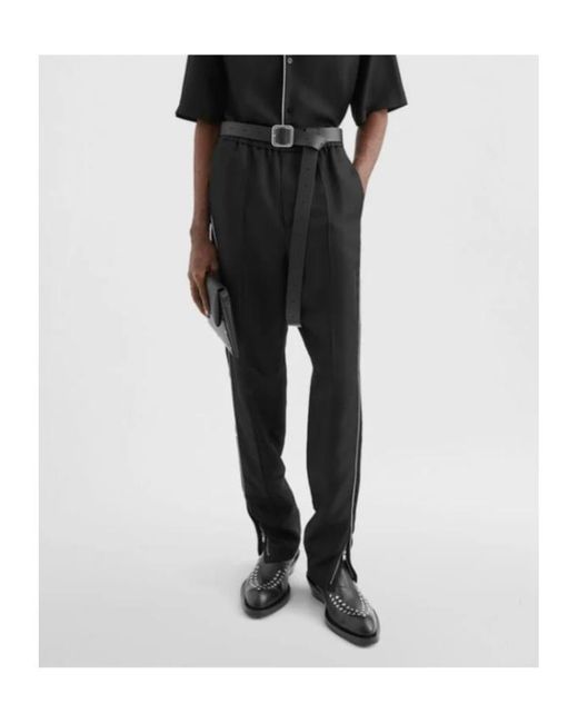 Jil Sander Black Piped-Trim Trousers for men