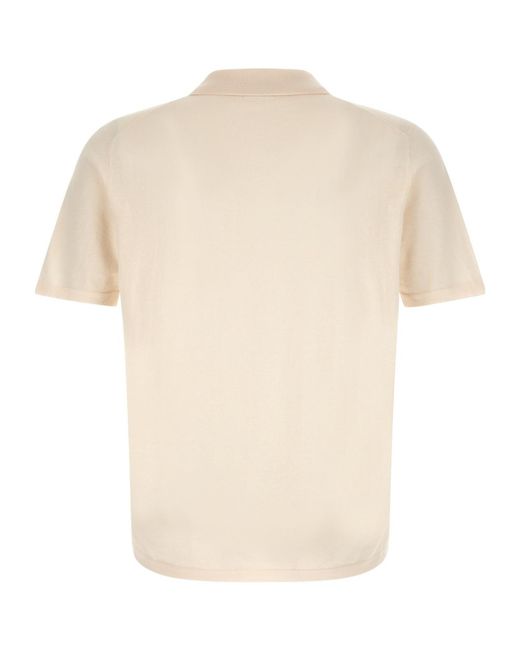 Roberto Collina White Short-Sleeve Knitted Shirt for men