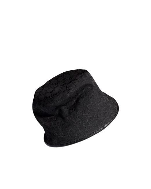 Gucci Black Gg Cotton Canvas Bucket Hat