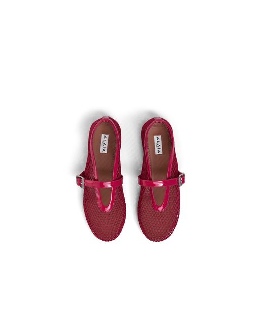 Alaïa Red Solid Ballet Flats