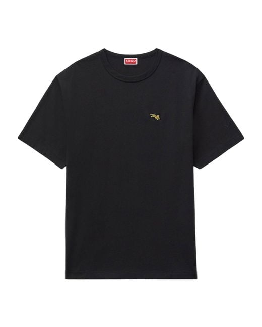 KENZO Black Jumping Tiger' Embroidered T-Shirt for men