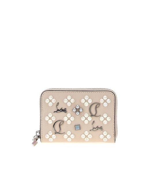 Christian Louboutin Natural Panettone Spike-Detailed Wallet