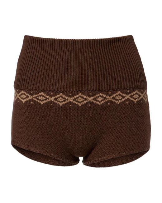 Magda Butrym Brown Ribbed Shorts