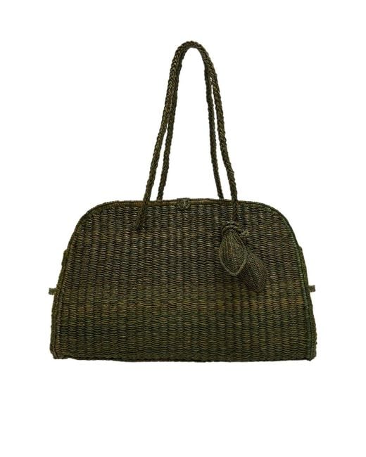 Jacquemus Green Straw Handbag