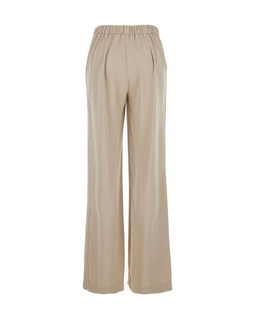 P.A.R.O.S.H. Natural Wide Leg Trousers