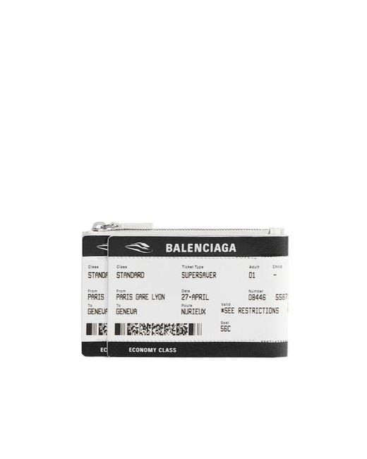 Balenciaga Passport Boarding Pass Long Card Holder in White for