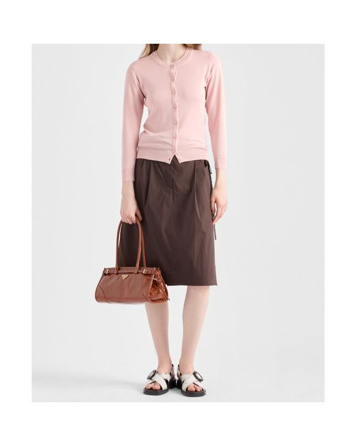 Prada Brown Bonnie Medium Leather Handbag
