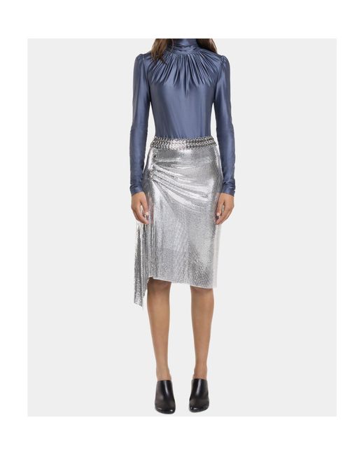 Rabanne Blue High-Neck Top