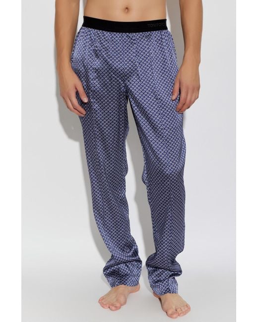 Tom Ford Blue Elastic-Waist Casual Trousers for men