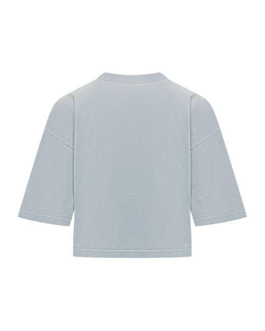 Marni Blue Logo Cropped T-Shirt
