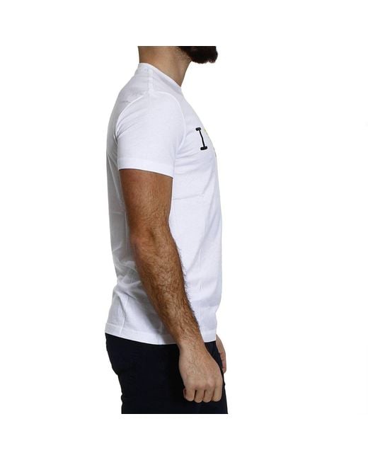 EA7 White Round-Necked Logo T-Shirt for men