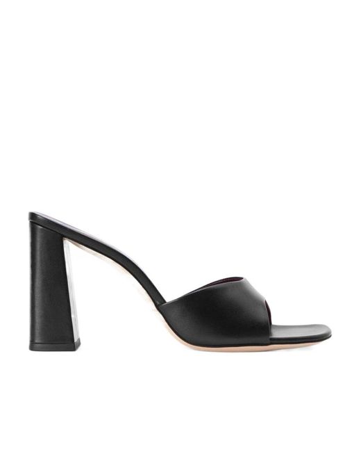 Staud Black Open-Toe Slip-On Sandals
