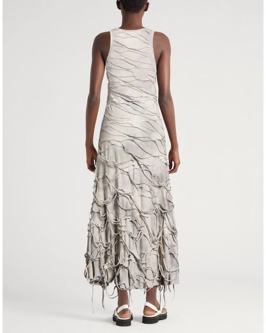 DIESEL White Minimalist Versatile Sleeveless Crew Neck Printed Dress