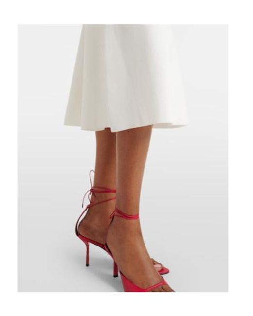 Victoria Beckham White Mira Ribbed-Knit Zip-Up Midi Dress