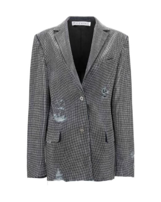 J.W. Anderson Gray Jw Anderson Embellished Distressed Blazer