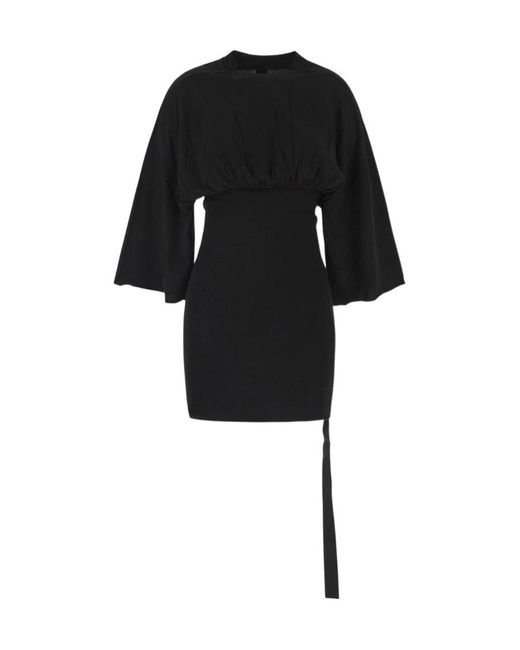 Rick Owens Black Tommy Cinched-Waist Dress
