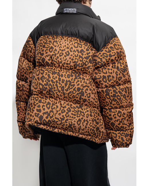 Vetements Brown Animal Motif Padded Jacket