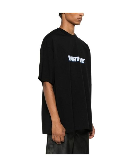 Martine Rose Black Logo Printed Crewneck T-Shirt for men