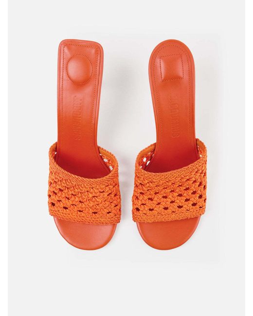 Jacquemus Red The Cubisto Mules