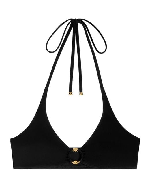 Céline Black Triomphe Triangle Top