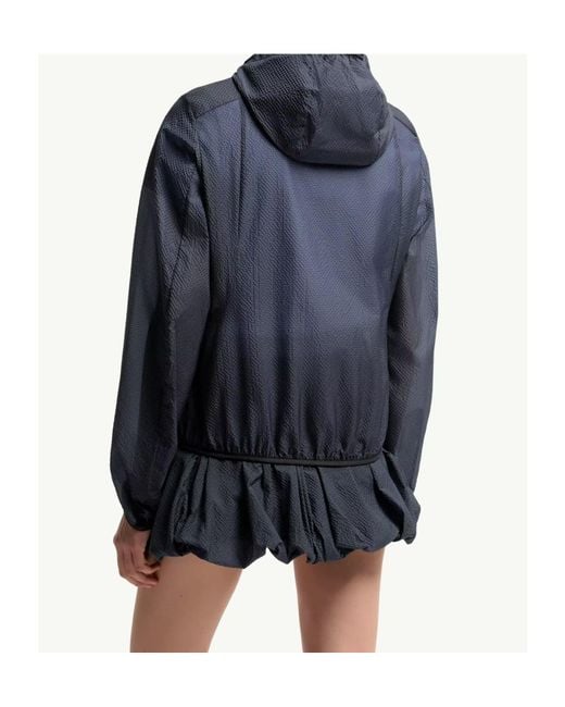 Moncler Blue Zip-Up Hooded Jacket