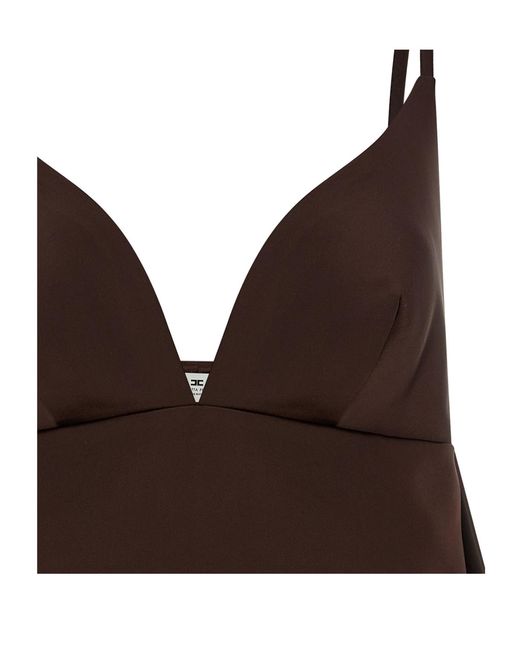 Elisabetta Franchi Brown Duchesse Mini Dress