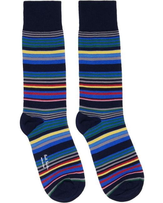 Paul Smith Blue Three Pairs Of Mid-Calf Socks for men
