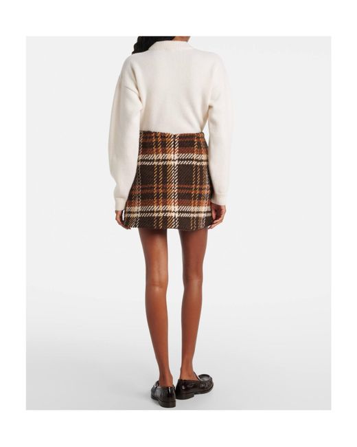 Patou Brown Plaid Mini Skirt