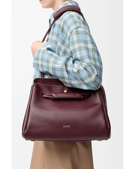 Loewe Purple Lettering Shoulder Bag