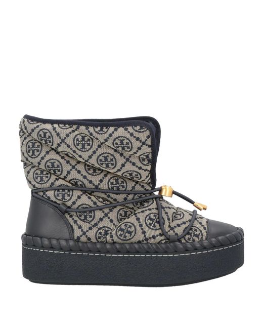 Tory Burch Black Thick-Soled Lace-Up Boots
