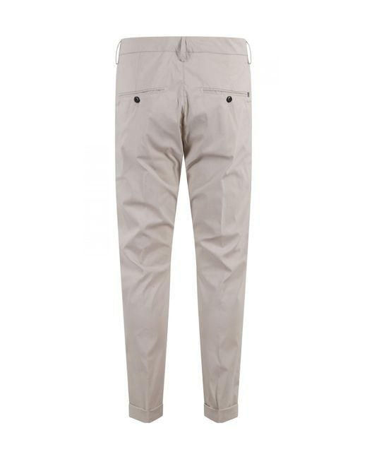 Dondup Gray Gaubert Slim Chino Pants for men