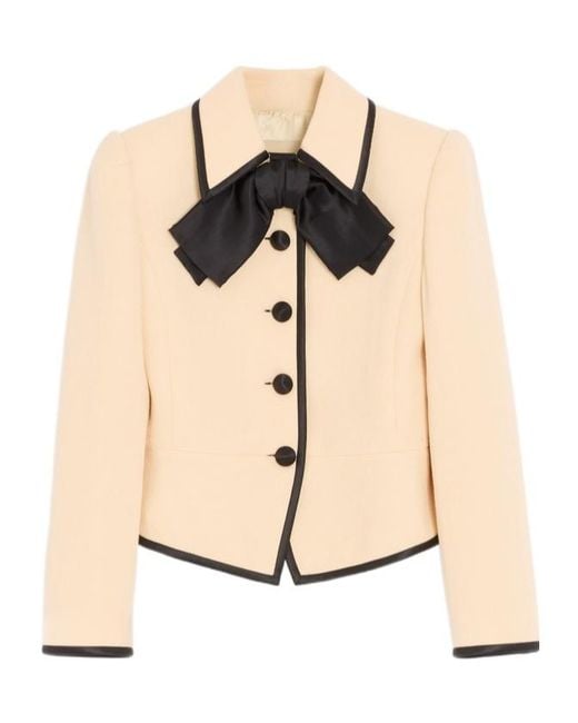 Valentino Natural Wool Crepe Jacket
