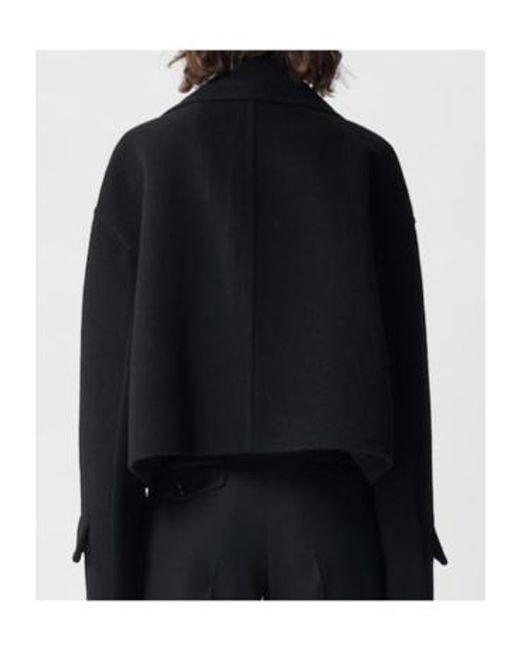 Ann Demeulemeester Black Davin Double-Breasted Short Caban