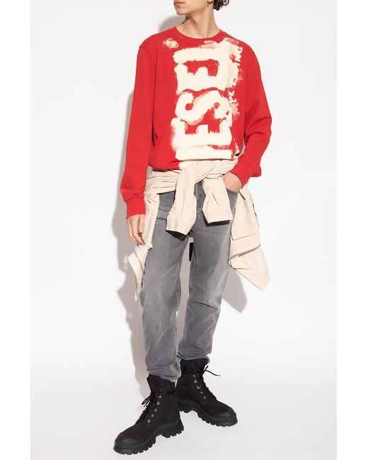 DIESEL Gray Slim Fit Cropped Jeans for men