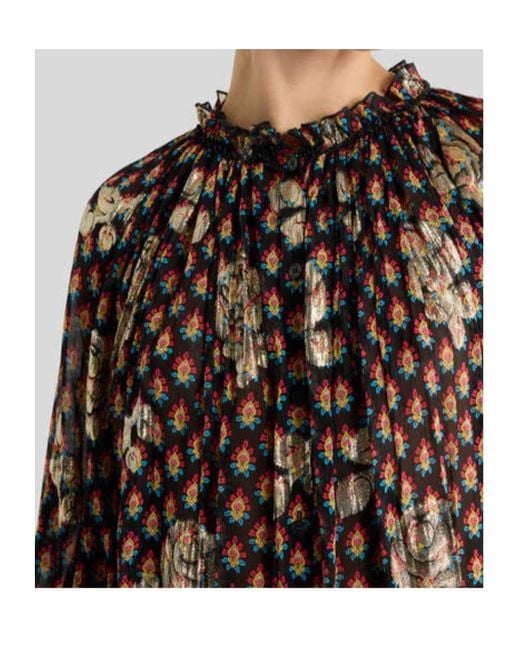 Etro Brown Shirt With Ruffles And Laces