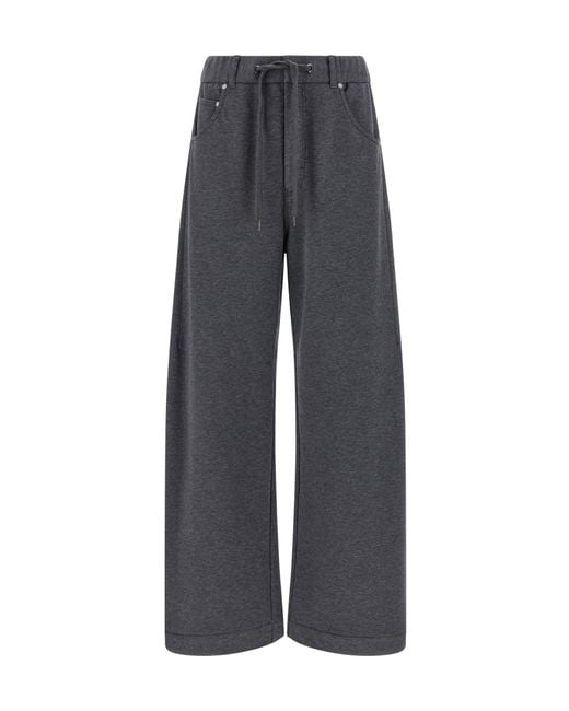 Brunello Cucinelli Gray Drawstring Cotton Track Pants