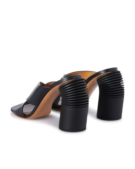 Off-White c/o Virgil Abloh Black Crossover Strap Heeled Mules