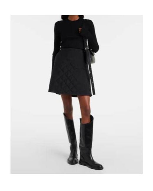 Jil Sander Black Quilted Miniskirt