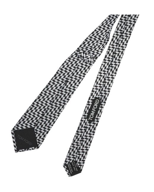 Tom Ford White Printed Tie for men