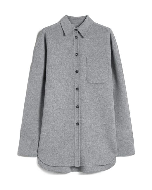 Sportmax Gray Long-Sleeved Button-Up Shirt